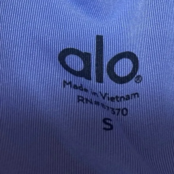 Alo Blue Heathered Sleeveless Strappy Workout Athletic Sports Bra Crop Top Sz S - Image 3