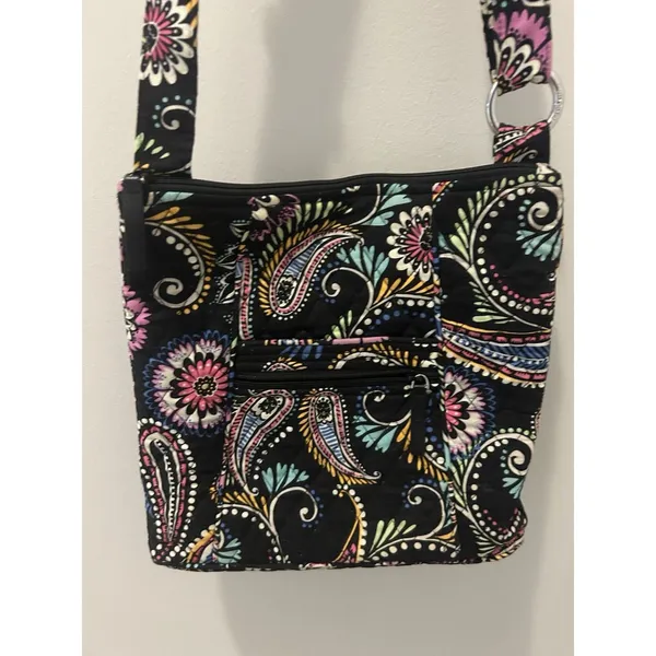 Vera Bradley Quilted Crossbody Purse Bandana Swirl Pattern Shoulder Bag Tote - Image 2