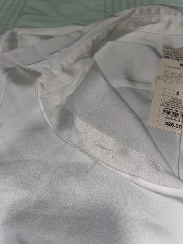 A New Day NWT White Button-Up Long Sleeve Shirt - Image 8