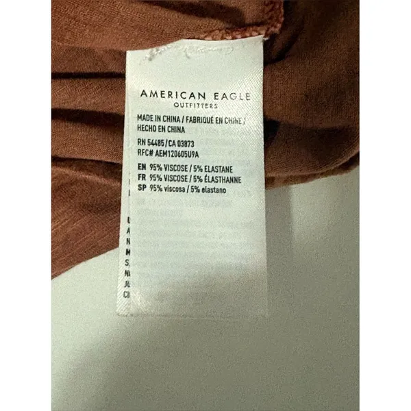 American Eagle Outfitters Rust/Orange Soft & Sexy Long Sleeve Shirt - Image 5