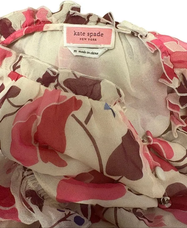 Kate Spade Nouveau Bloom Silk Shell Blouse Medium - Image 4