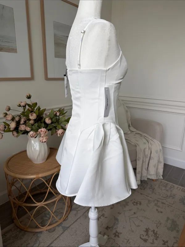 Princess Polly Alympia White Drop Waist Satin Bachelorette Mini Dress NWT - Image 8