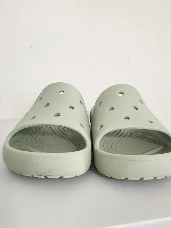 Crocs Pale Green Slide Sandals Size 7 - Image 2