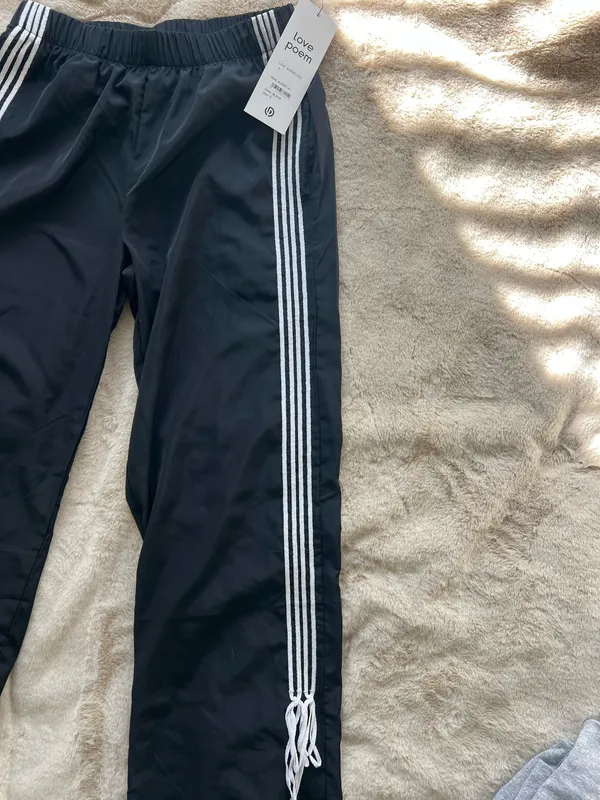 Windbreaker track sweatpants with bows Black - Image 3