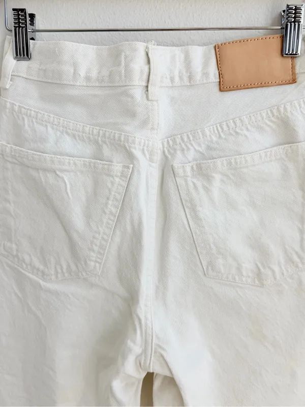 Zara The Bliss Straight Jeans Size 2 Color White Distressed Y2k - Image 11