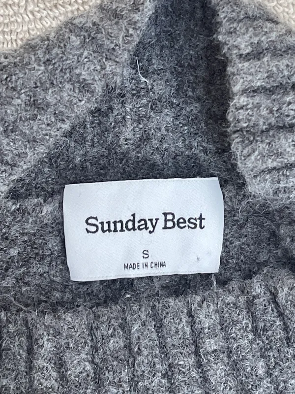 Aritzia Sunday Best Charcoal Cable Knit Sweater luxury comfy soft minimalist S - Image 3