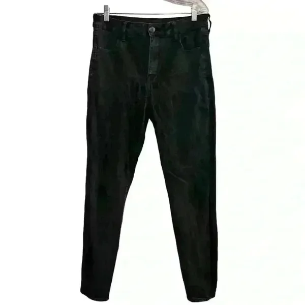 American Eagle Women's Black Skinny Jeans‎ Size 14 Long Stretch Mid Rise - Image 4
