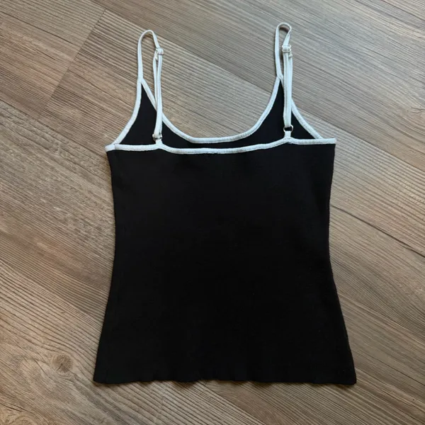 American Threads Women’s Black Tank Top with White Trim - Image 3