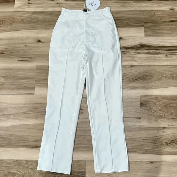 NEW Princess Polly Encore Pants White Faux Leather Women’s 2 - Image 2