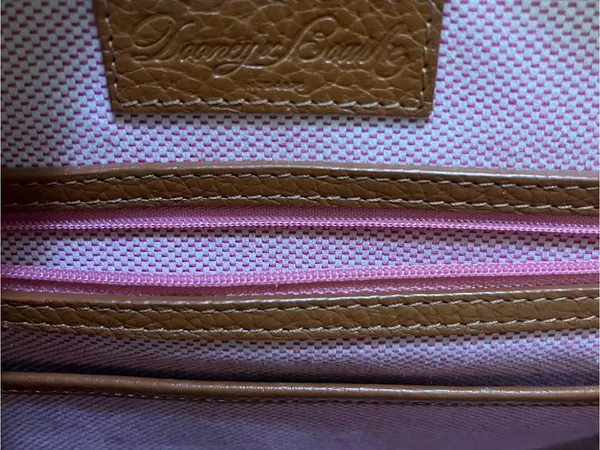 Dooney & Bourke Tan Pebble Leather Tote with Front Flap Pocket - Image 6