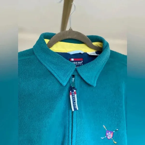 Vintage Bugle Boy Fleece Jacket Gorpcore Granola Quiet Luxury Old Money Academia - Image 4