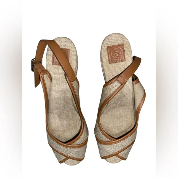 Tory Burch Majorca Platform Slingback Wedge Sandals - Size 39 - Image 5