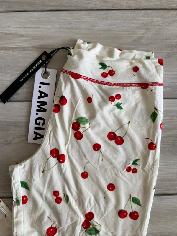 I AM GIA Cherry On Top Track Pant Off White Large NWT IN PACKAGE - Image 8