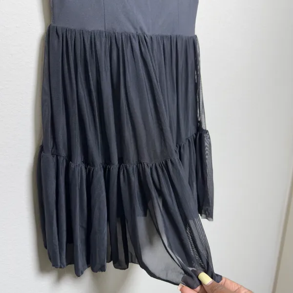 Blogilates Women Ballerina Dress Small Black Tiered Mesh Skirt Built-in Shorts - Image 7