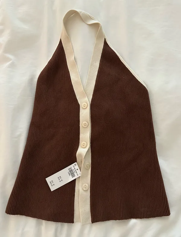 Abercrombie Halter Button-up Sweater Top - Image 2