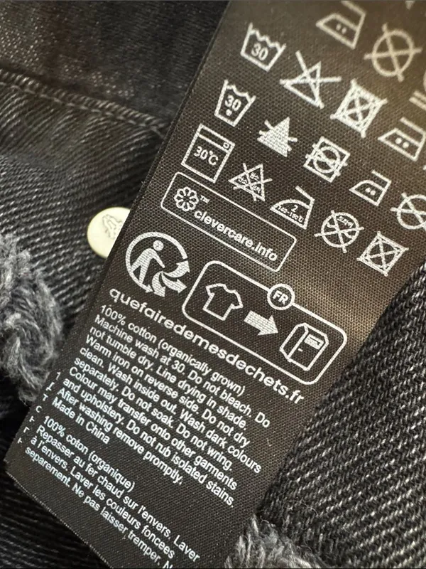 Allsaints Claude Relaxed Fit Frayed Denim Jacket in blackish grey 4 - Image 6