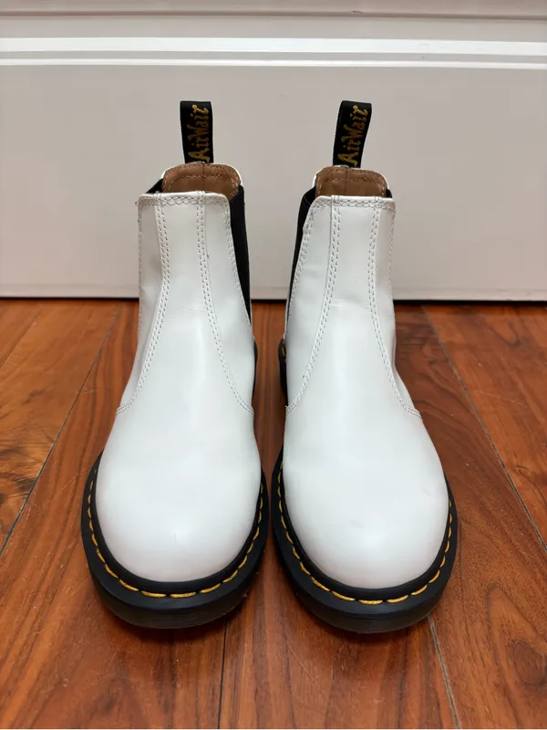 Dr. Martens 2976 Chelsea Boot in White Smooth 6 - Image 6