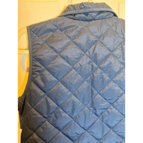 Old Navy Womens Navy Blue Quilted Puffer Vest Gold Zip Size XS NEW - Image 6