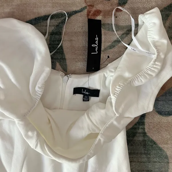 LULU’S Magnificent Impression White Square Neck Short Sleeve Maxi Dress - Image 7