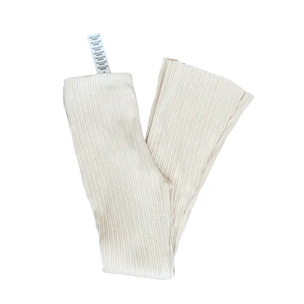 Urban Outfitters Cream Ribbed Knit Flare Pants High‎ Rise Cream Ivory Large NEW - Image 2