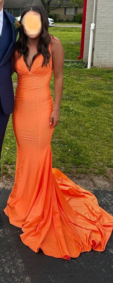 Johnathan Kayne 9213 Crystal Studded Empire Waist Fitted Mermaid Gown - Image 5