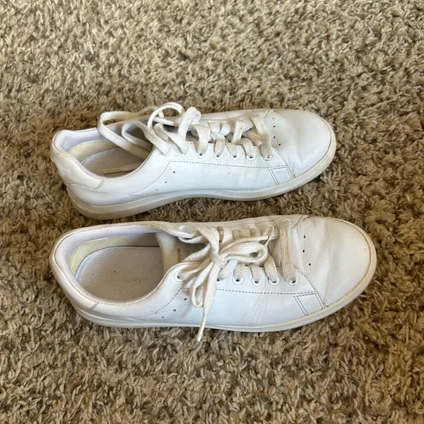 Tory Burch Cream Leather Low-Top Sneakers - Image 2