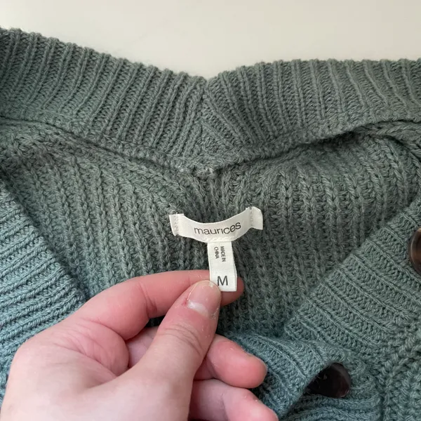 Maurices Teal Green Button V-neck Knit Henley Sweater - Image 9