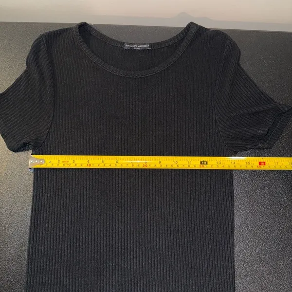Brandy Melville Black Ribbed Knit Mini Dress One‎ Size - Image 4