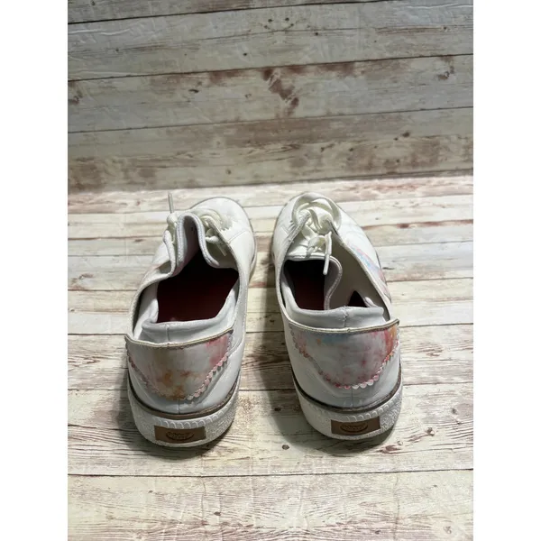Dr. Scholl's Lace Up Leather Sneakers Women's 10M White Pastel Shoes Comfort - Image 4