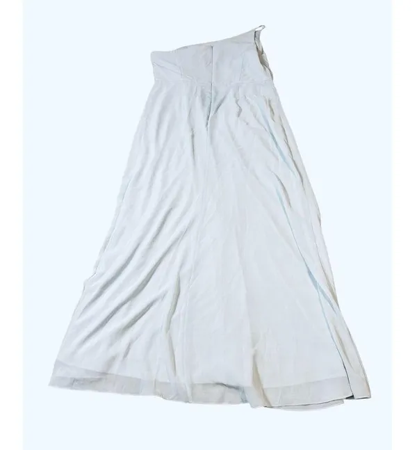 NWT After Six 1544 Size 18 R1 Mist Light Blue Thin One Shoulder Maxi Dress Crepe - Image 4