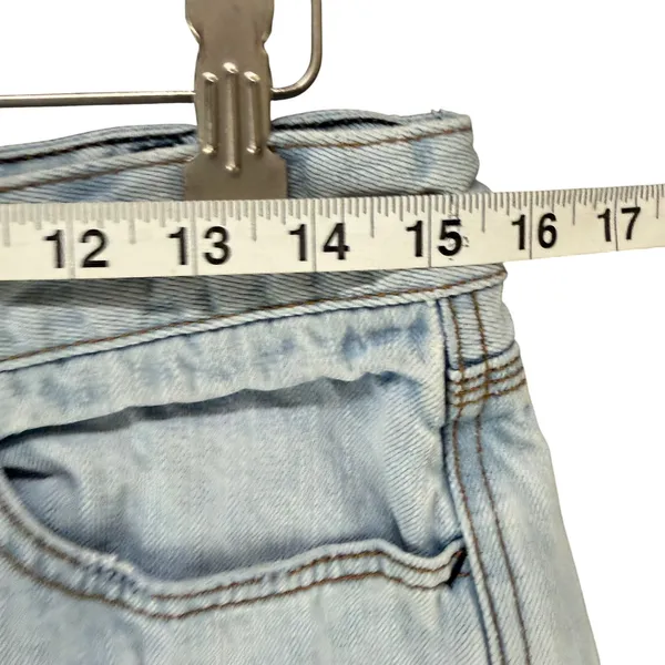 Free People Cutoff Denim Shorts Women 29 Light Wash Blue Raw Hem Festival Grunge - Image 6