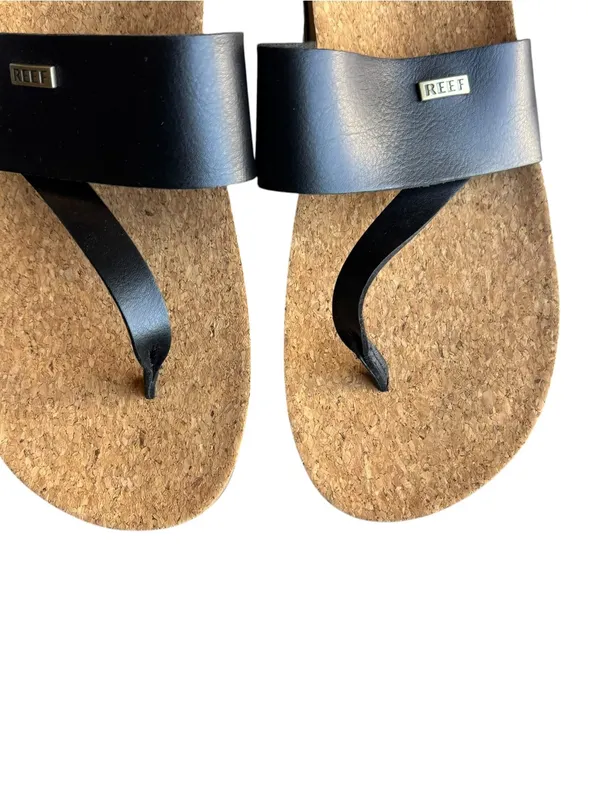 Reef - NWOB Cushion Sol Hi Platform Sandals Black Cork Footbed Thong Size 10 - Image 3