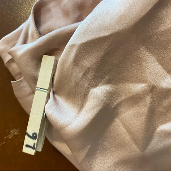 Show Me Your Mumu Jasmine‎ Halter Midi Dress rose gold luxe satin size xs formal - Image 9