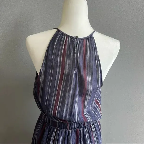 Universal Thread Women Striped Sleeveless Maxi Size Small Navy Blue - Image 7