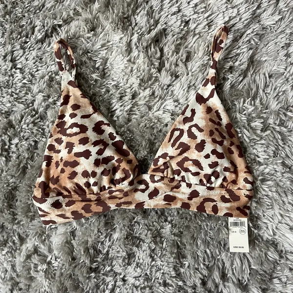 American Eagle Small AERIE Cheetah Bikini Top. NEW WITH TAG - Image 4