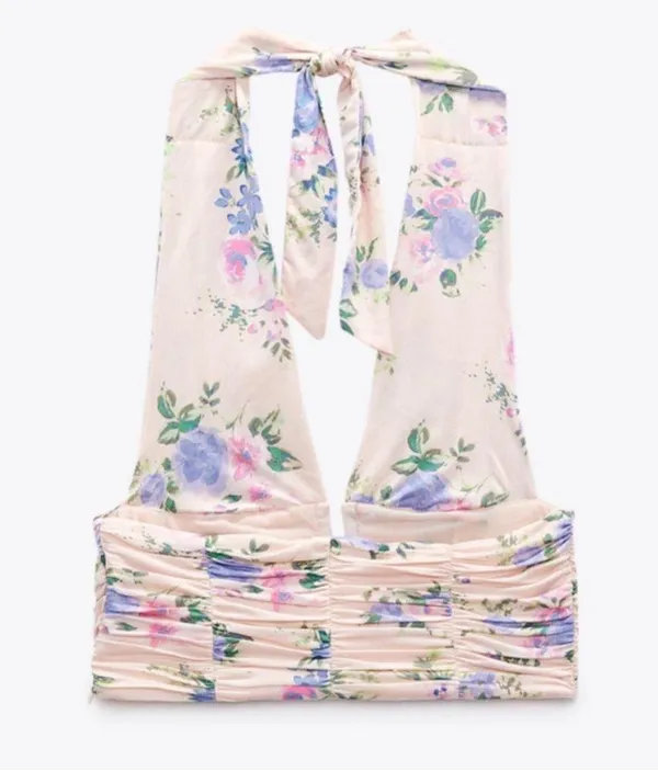 ZARA NWT •  Floral Halter Top - Image 11