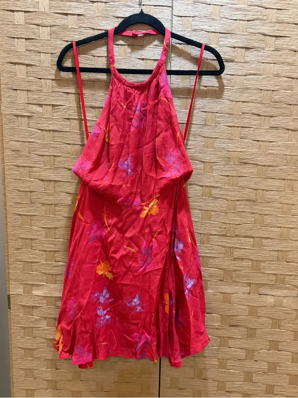 FREE PEOPLE Like A Flirt Backless Halter Floral Dress Size 6 Small Butterflies - Image 2