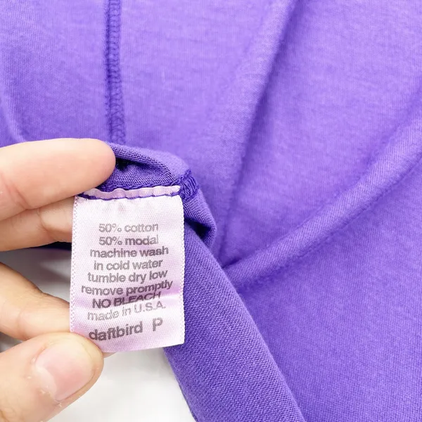 NEW Daftbird Womens XS‎ Sleeveless Cardigan Violet Purple Pockets Jersey Minimal - Image 8