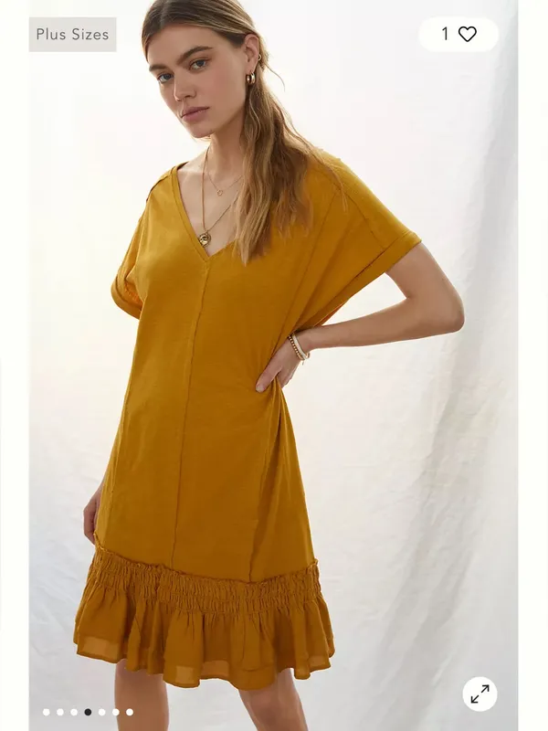 ANTHROPOLOGIE Daily Practice Solana Ruffled Tunic Dress Small - Image 4