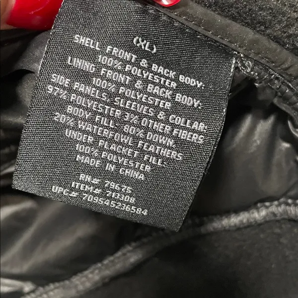 London Fog Women's Black Quilted Down Puffer Lightweight Thumbholes Jacket - Image 4
