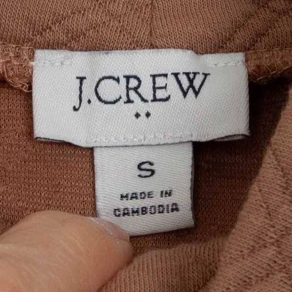 J. Crew Womens Quilted‎ Mock neck Pullover Top Size S Tan Long Sleeve Capsule - Image 6