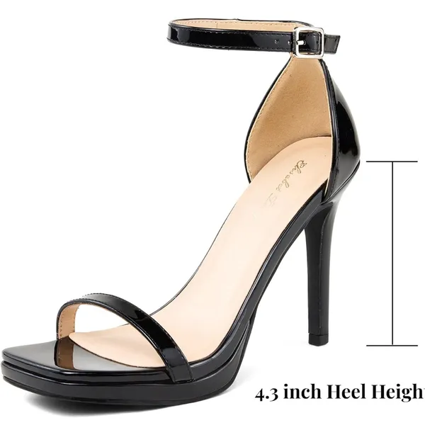 NWT Elisabet Tang‎ Black Strappy Slingback Stiletto Heels Sz 8.5 - Image 2