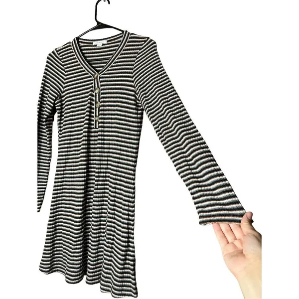 American Eagle Brown Stripped Knit‎ Dress Size Medium - Image 5