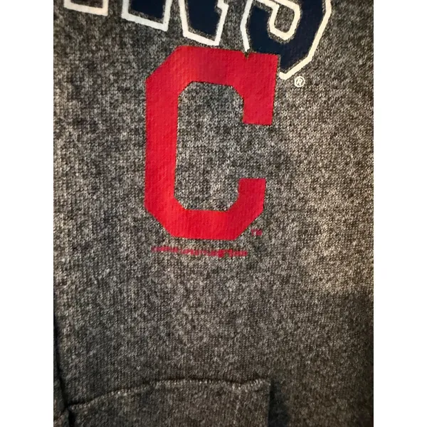 MLB Cleveland Indians Full Zip Hoodie Gray‎ G-III 4Her Carl Banks Medium - Image 4