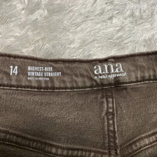 ana Highest Rise Vintage Straight Jeans. Brown Sz 14Ab - Image 6