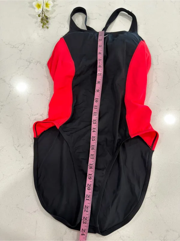 Nike Black One-Piece Swimsuit with Red Side Panels and Scoop Neck - Image 8