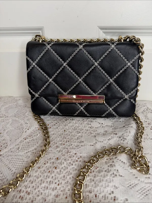 Kate Spade New York white stick embroidery black crossbody bag - Image 2