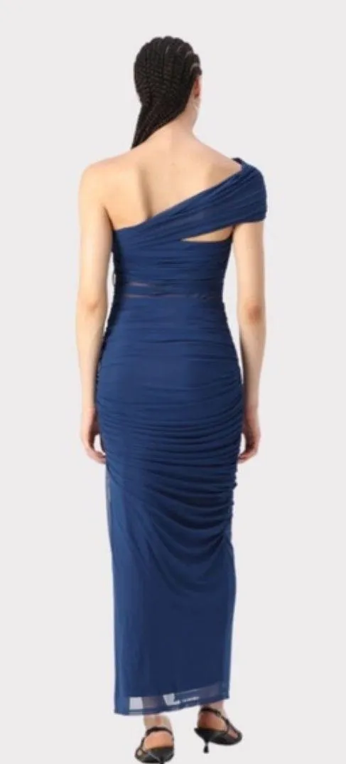 Abercrombie Women's Mesh Asymmetrical Off-The-Shoulder Draped Maxi Dress - Image 3
