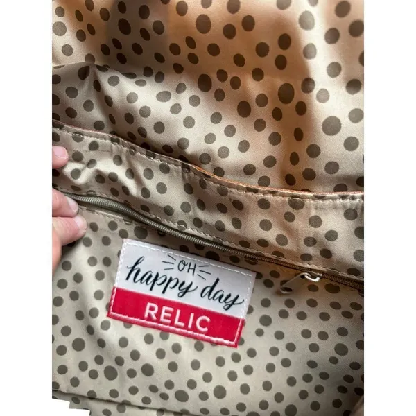 Relic Women's Multi-Color Striped Faux Leather Crossbody Bag With Polka Dot Inte - Image 4