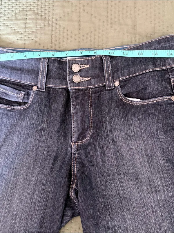 Paige Hidden Hills Straight Leg Jeans Size 28 Dark Wash Double Button - Image 7